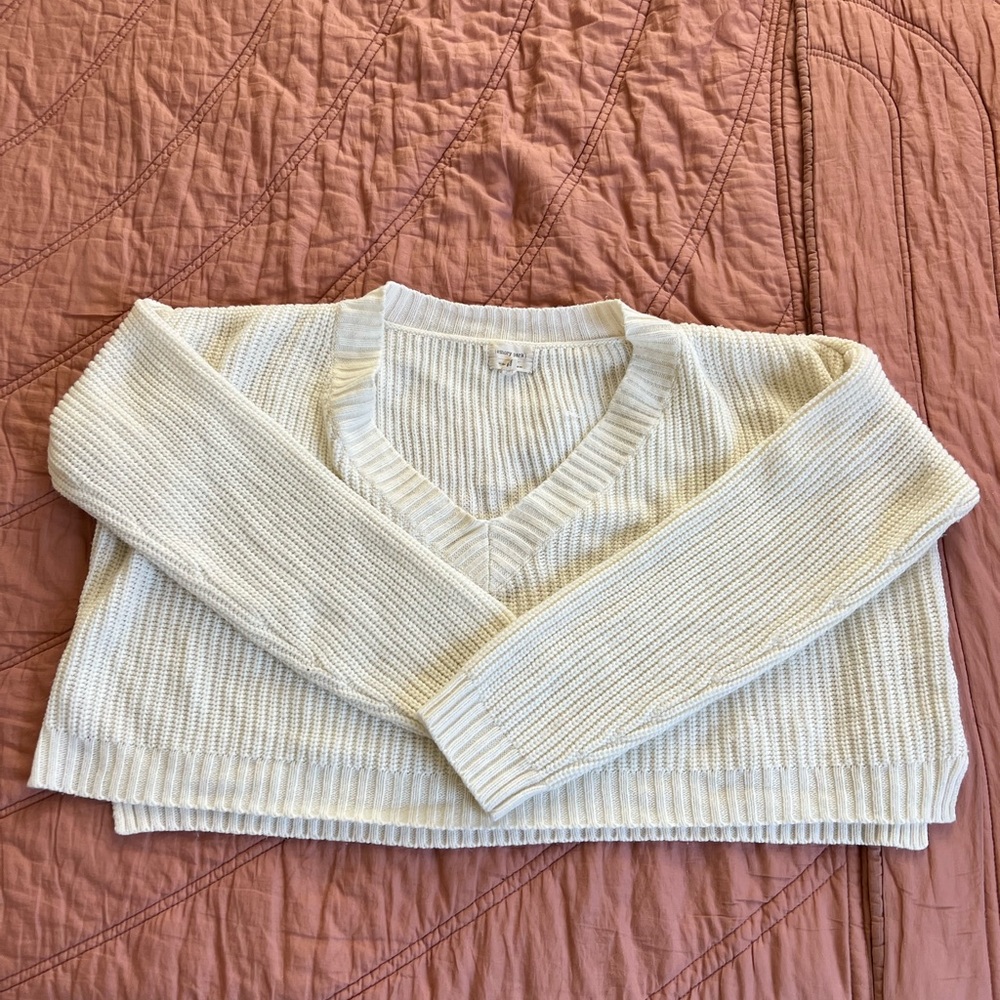 Emory Park Large cropped V-neck sweater